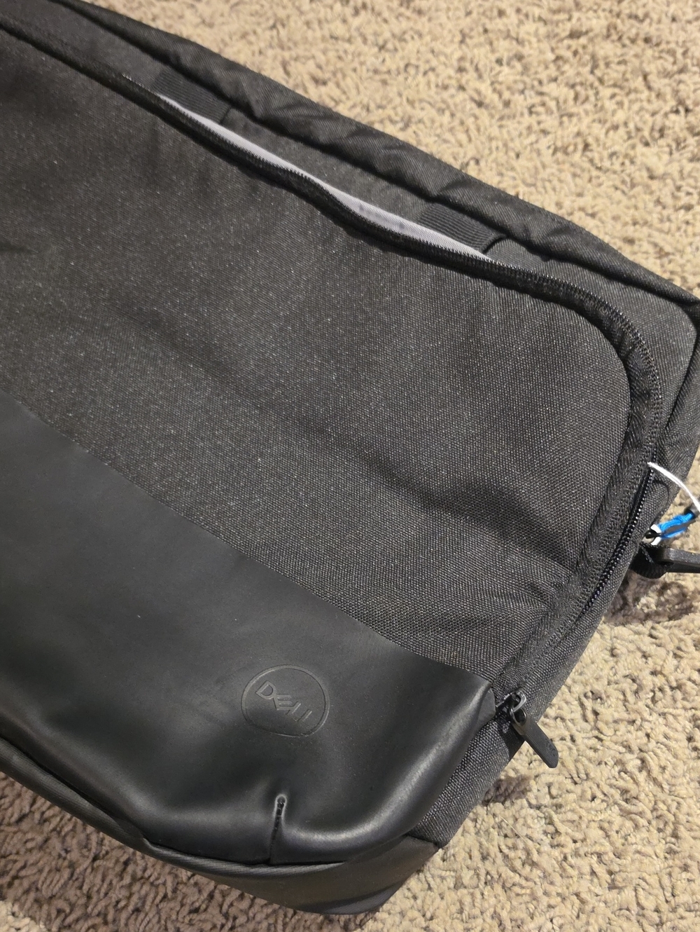 Dell Black Laptop Messenger Bag with Front Zip Pocket